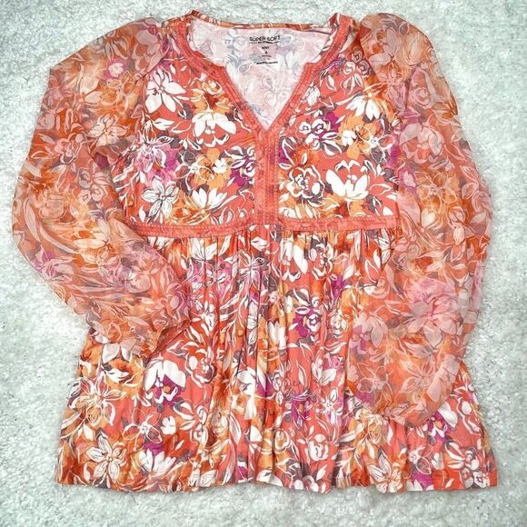 Torrid Super Soft Knit Babydoll Fabric Mix Balloon Sleeve Blouse Top - Picture 2 of 12
